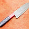 Custom Damascus Culinary Knife Wooden Grip Chef Knife With Leather Sheath 2