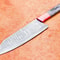 Custom Damascus Culinary Knife Wooden Grip Chef Knife With Leather Sheath 0