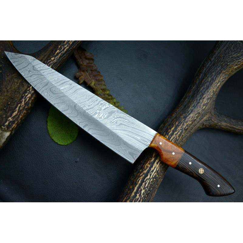 Handmade Damascus Steel Chef Knife With Wood Handle 1