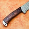 Custom Forged Chef Knife Damascus Blade Wood Handle 3