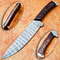 Custom Forged Chef Knife Damascus Blade Wood Handle 0
