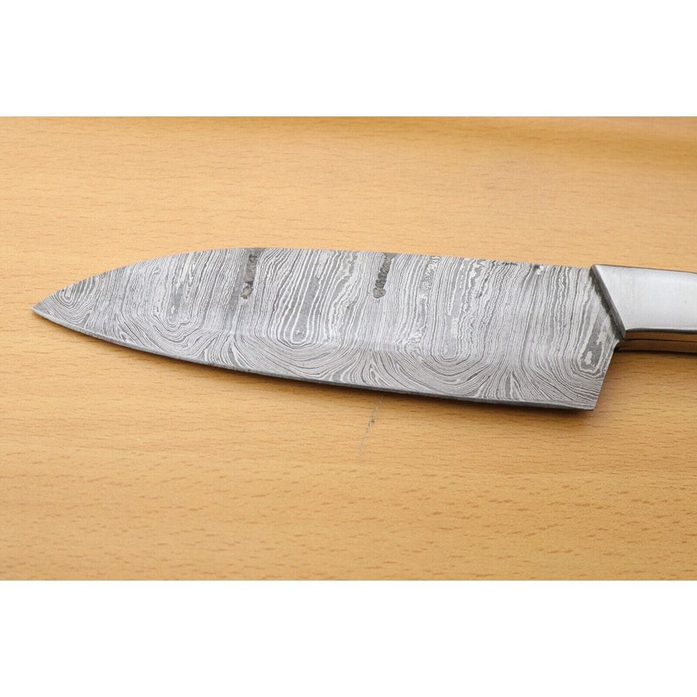 Custom Forged Damascus Hunting Knife Pure Wood Handle Knife 2