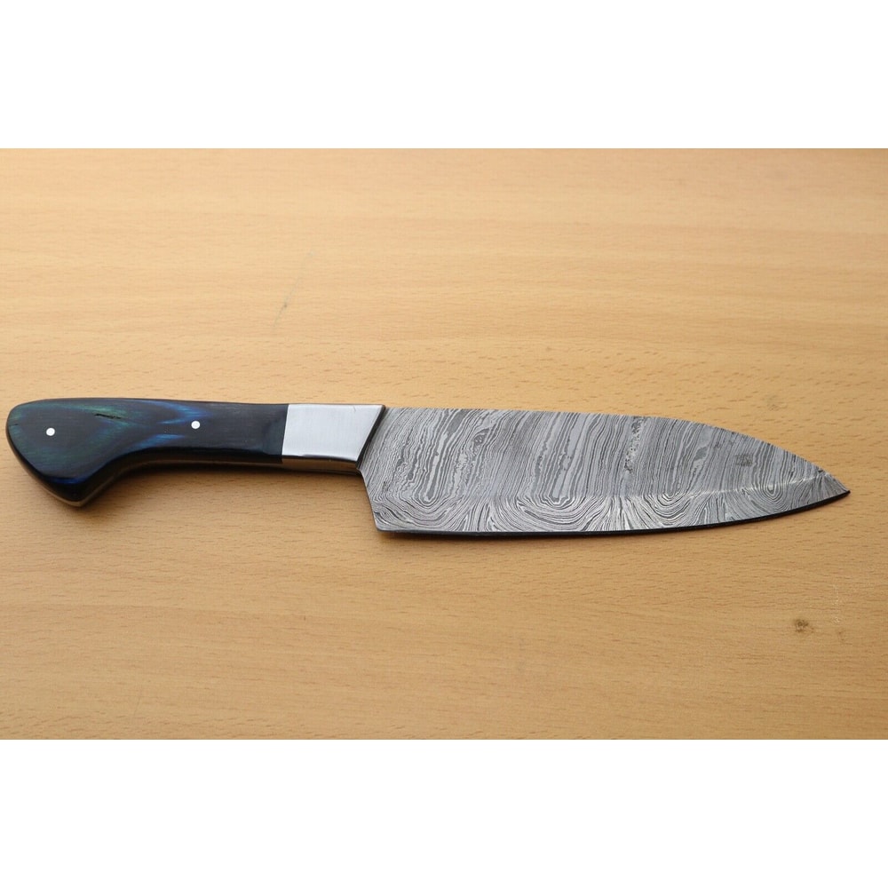 Custom Forged Damascus Hunting Knife Pure Wood Handle Knife 0