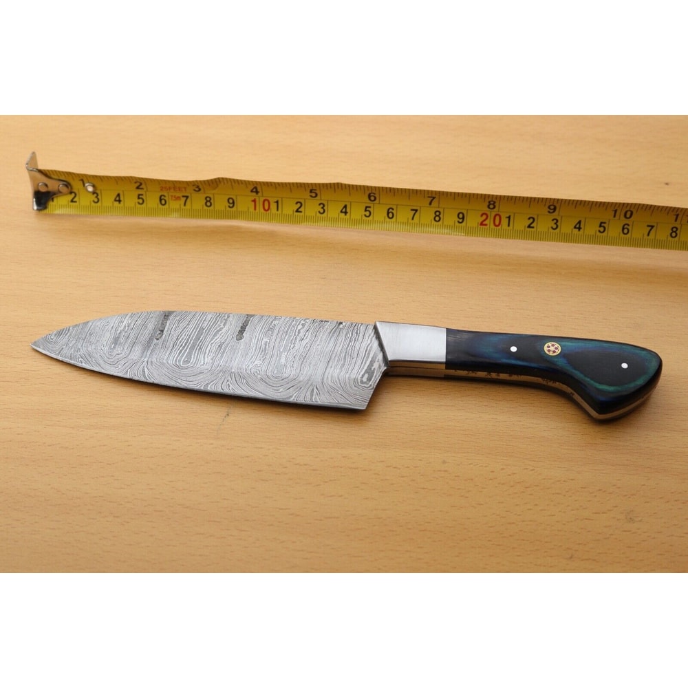 Custom Forged Damascus Hunting Knife Pure Wood Handle Knife 3