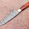 Professional Damascus Hunting Knife Wooden Handle With Sheath 3