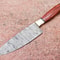 Professional Damascus Hunting Knife Wooden Handle With Sheath 0