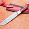 Handmade Damascus Steel Knife Camping Skinning Knife With Sheath 1