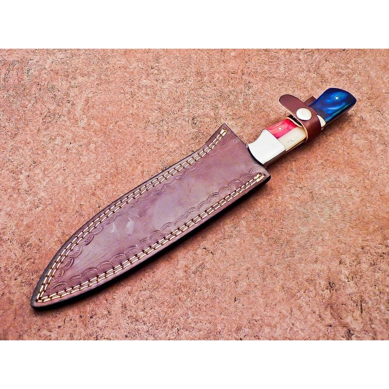 Rustic Handmade Damascus Steel Knife Hunting Camping Essential 3