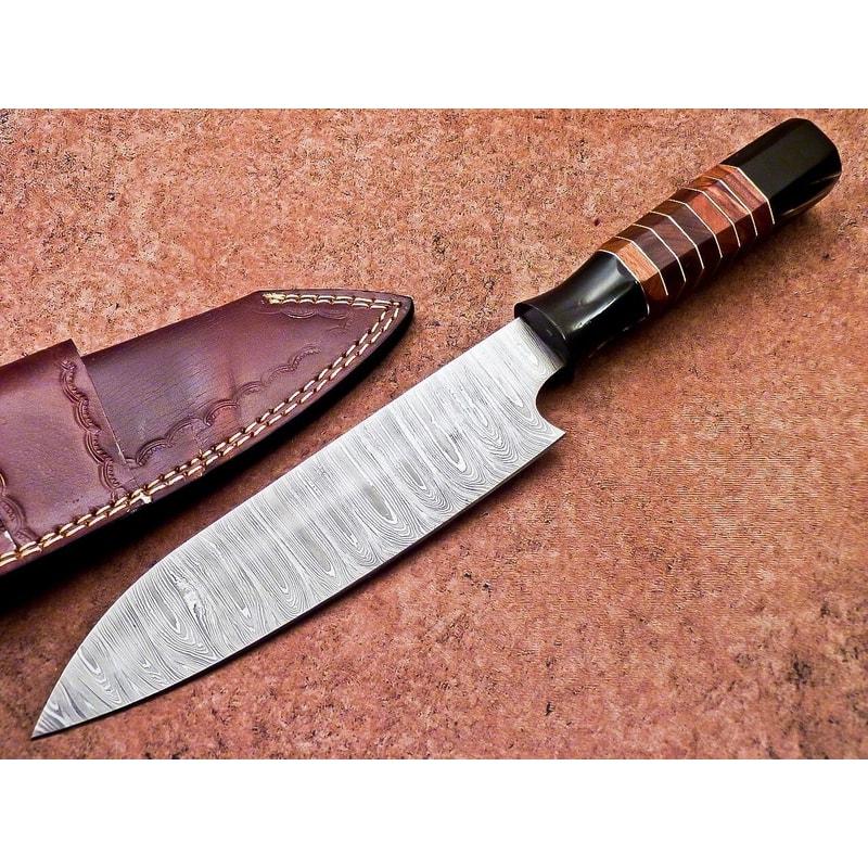 Custom Hand Forged Damascus Knife Chef Hunting Knife Gift 0