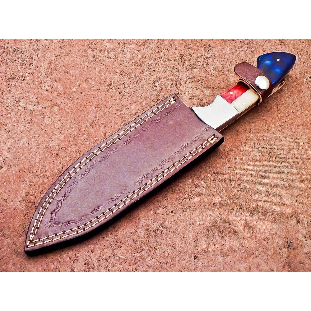 Traditional Damascus Steel Knife Handmade Wooden Handle Knife 3
