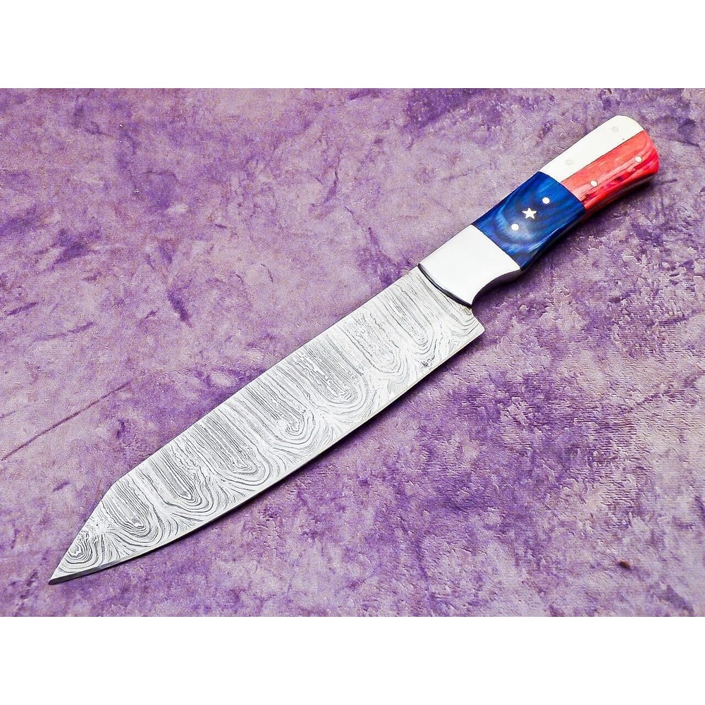 Hand Forged Damascus Steel Kitchen Chef Knife 12 INCH Blade Bone Handle 0