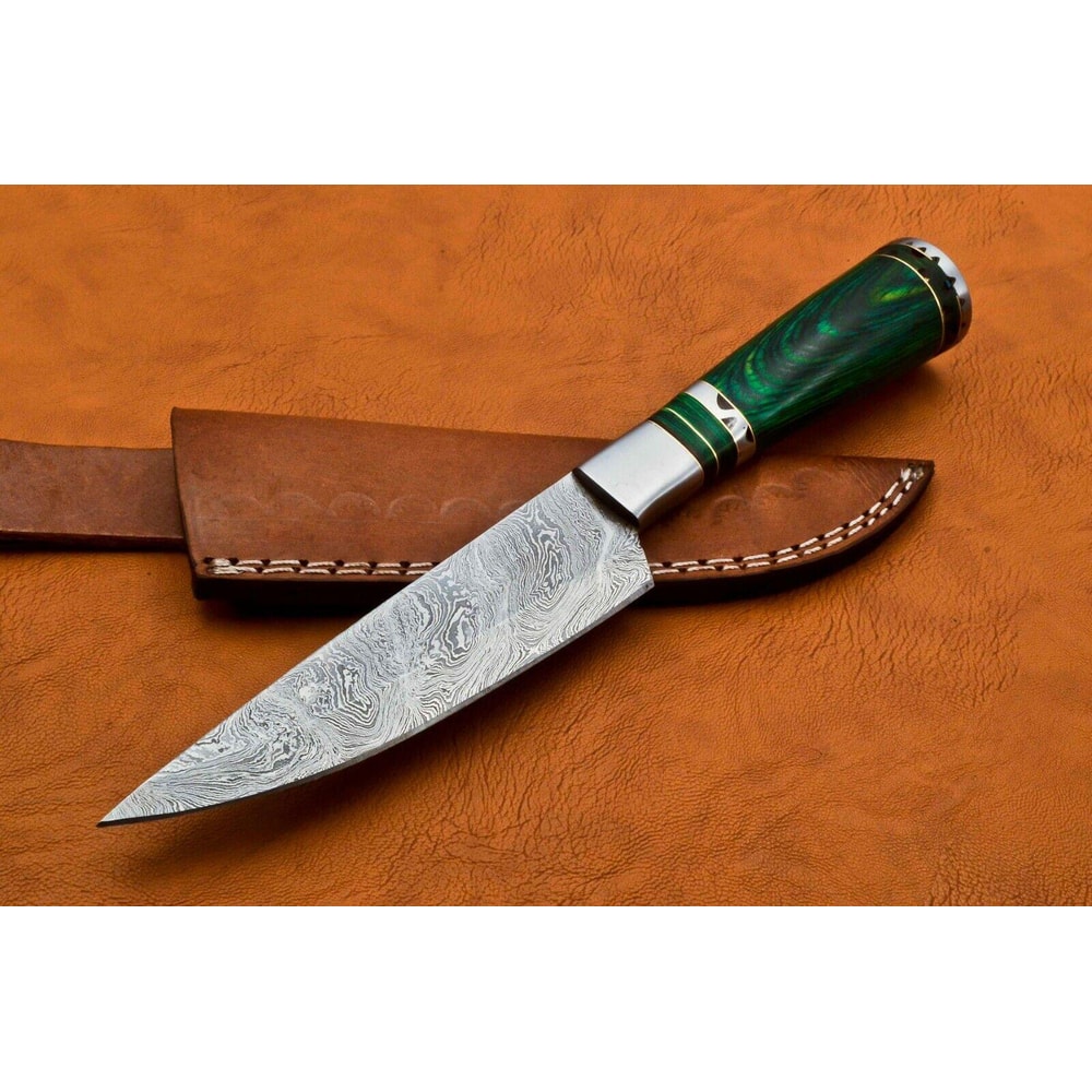 Handmade Damascus Steel Chef Knife Forged Ladder Pattern Blade Spanish Wood Handle 2