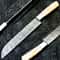 Handmade Damascus Steel Chef Knife Forged Ladder Pattern Blade Wood Handle 0