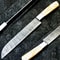 Handmade Damascus Steel Chef Knife Forged Ladder Pattern Blade Wood Handle 0