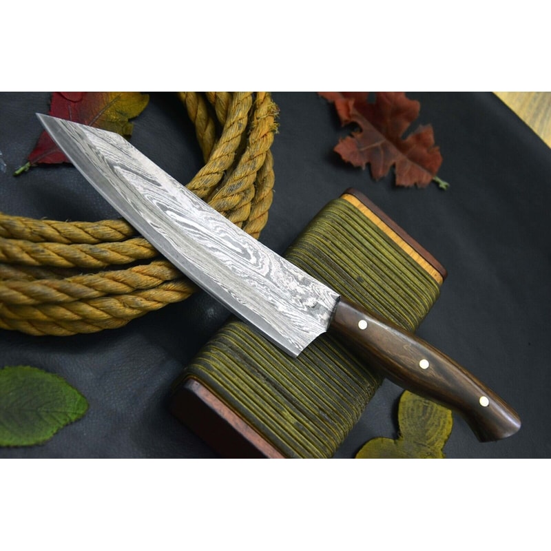 13 Handmade Damascus Steel Chef Knife Forged Kitchen Knife With Exotic Wood Handle Custom High Ca 1
