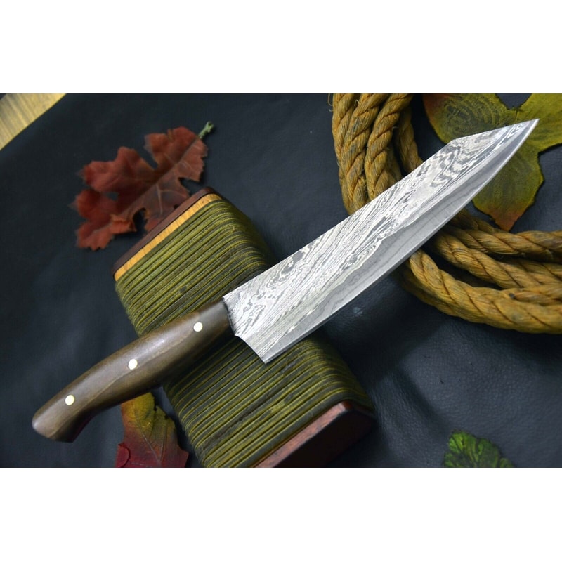 13 Handmade Damascus Steel Chef Knife Forged Kitchen Knife With Exotic Wood Handle Custom High Ca 2
