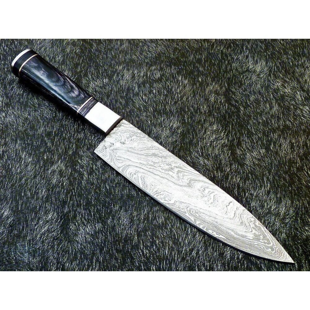 Damascus Steel Kitchen Knife HandForged Chef Knife Collector Gift Knife Resin Handle 1