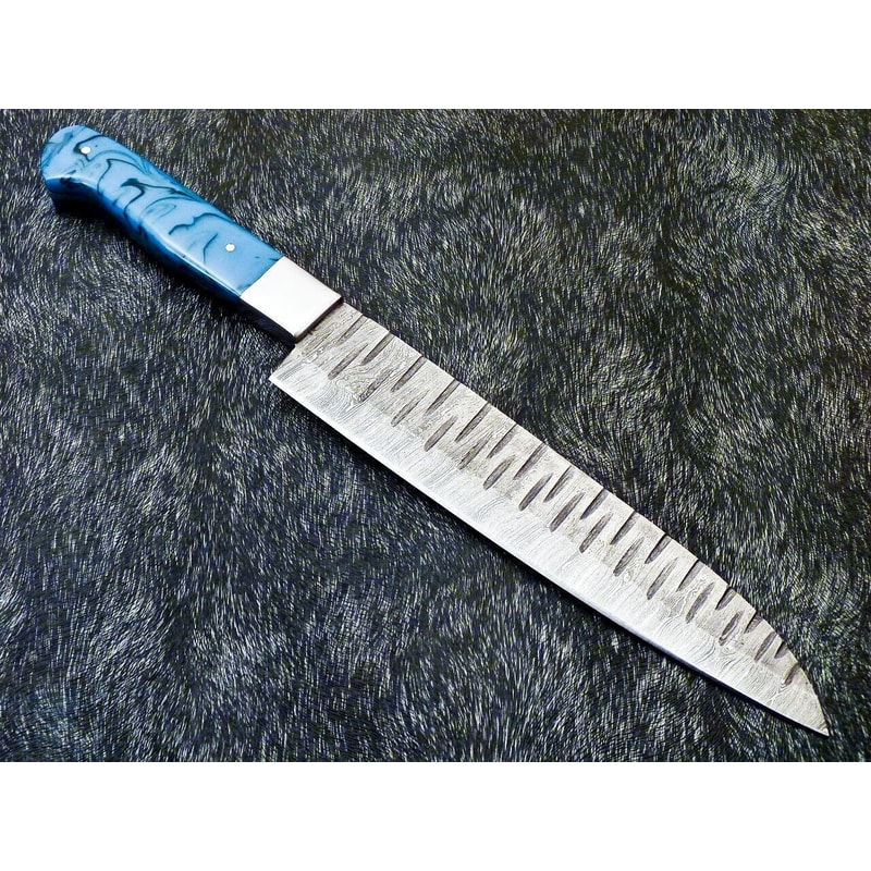 Professional Chef Damascus Knife Custom Handmade 13 INCH Blade Steel Bolster Resin Handle 2