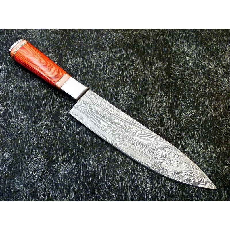 Perfect Gift For Him Custom Forged 13 Inch Damascus Chef Knife High Carbon Blade Kitchen Knife 1