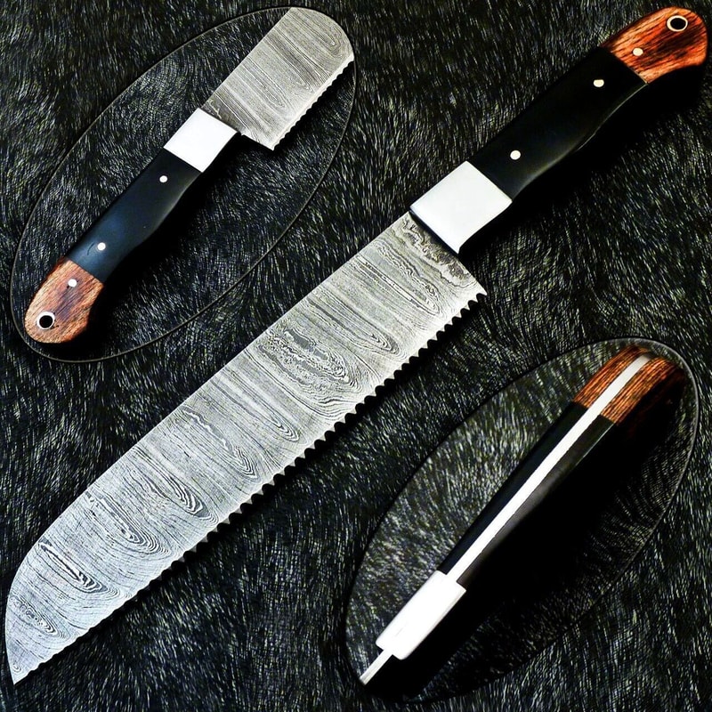 12 Custom Handmade Damascus Steel Chef Knife Forged Kitchen Knife 0