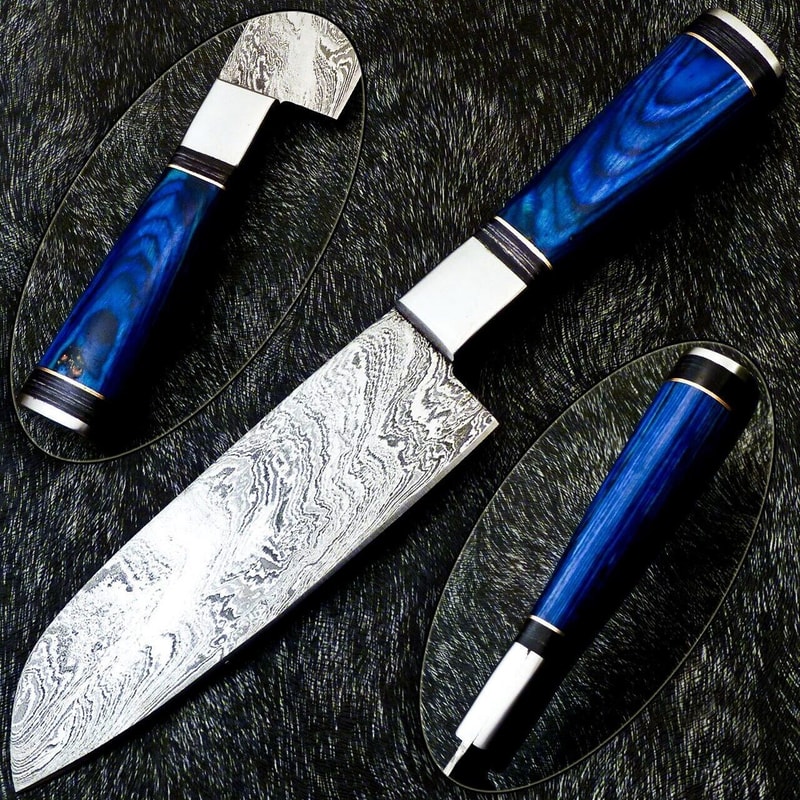 11 Custom Handmade Damascus Steel Chef Knife Forged Kitchen Knife With Hardwood Handle 0