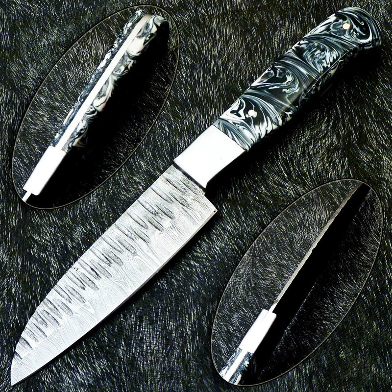 HandForged Damascus Steel Chef Knife Full Tang Kitchen Knife 384 Layers High Carbon Blade 0