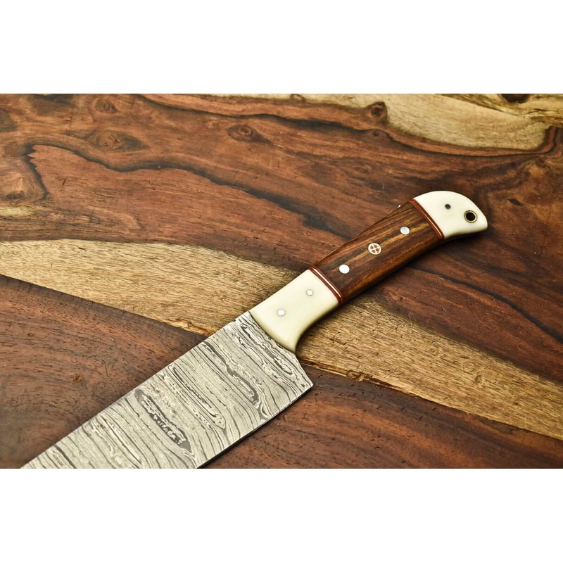 Custom Damascus Steel Chef Knife Handmade Full Tang Blade Forged Kitchen Sport Knife 2