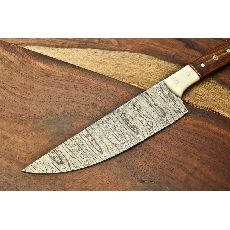 Custom Damascus Steel Chef Knife Handmade Full Tang Blade Forged Kitchen Sport Knife 3