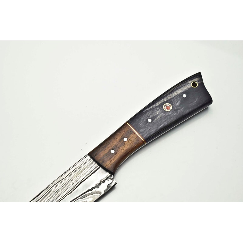 Unique Damascus Steel Knife Full Tang Chef Knife Handmade Forged Blade For Kitchen Camping 1