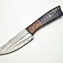 unique damascus steel knife | full tang chef knife | handmade forged blade for kitchen & camping