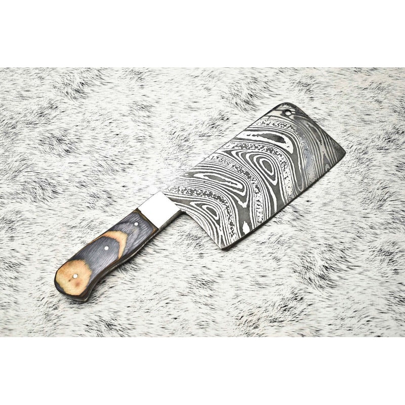 Damascus Steel Knife Full Tang Chef Knife Handmade Forged Blade For Kitchen Camping 3