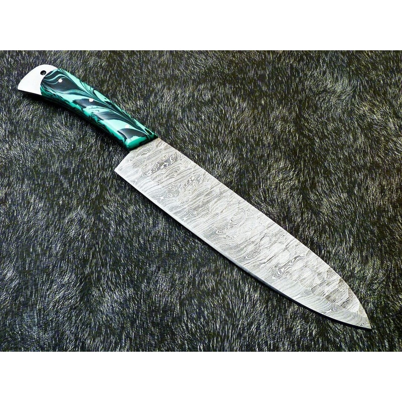 Damascus Steel Full Tang Knife Handmade Forged Chef Knife Collectors Gift Knife For Him 1
