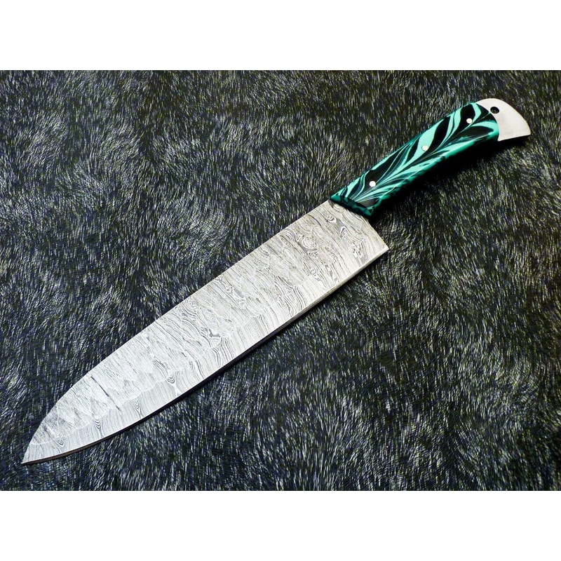 Damascus Steel Full Tang Knife Handmade Forged Chef Knife Collectors Gift Knife For Him 3