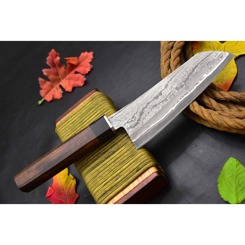Damascus Steel Chef Knife Handmade Full Tang Forged Blade Outdoor Cooking Knife 3