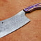 12 Handmade Damascus Steel Chopper Knife Professional Chef Cleaver With Natural Wood Handle 0