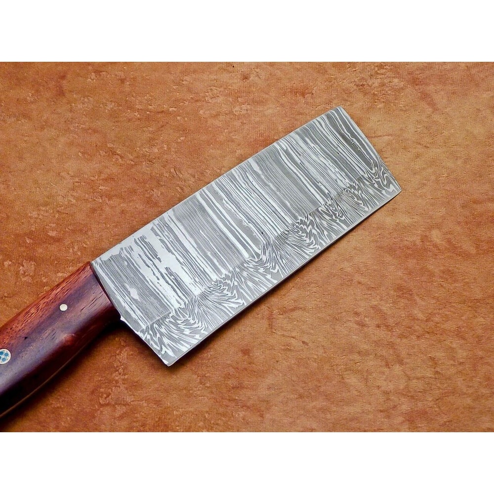 12 Handmade Damascus Steel Chopper Knive Professional Chef Cleaver With Natural Wood Handle 3