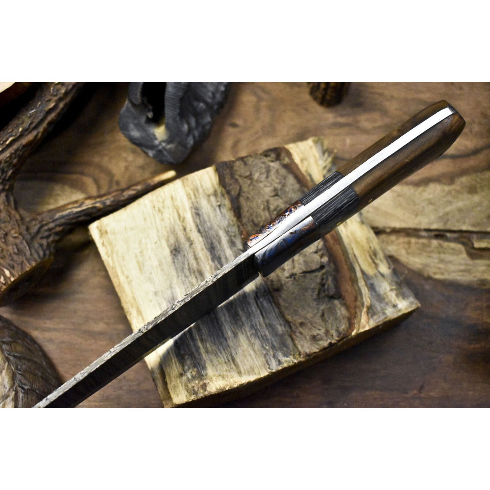 13 Hand Forged Twist Damascus Chef Knife  Walnut Wood Handle  Professional Kitchen Knife 2