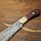 Twist Pattern Damascus Steel Chef Knife Handmade Forged Blade With Walnut Wood Handle 3