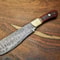 Twist Pattern Damascus Steel Chef Knife Handmade Forged Blade With Walnut Wood Handle 0