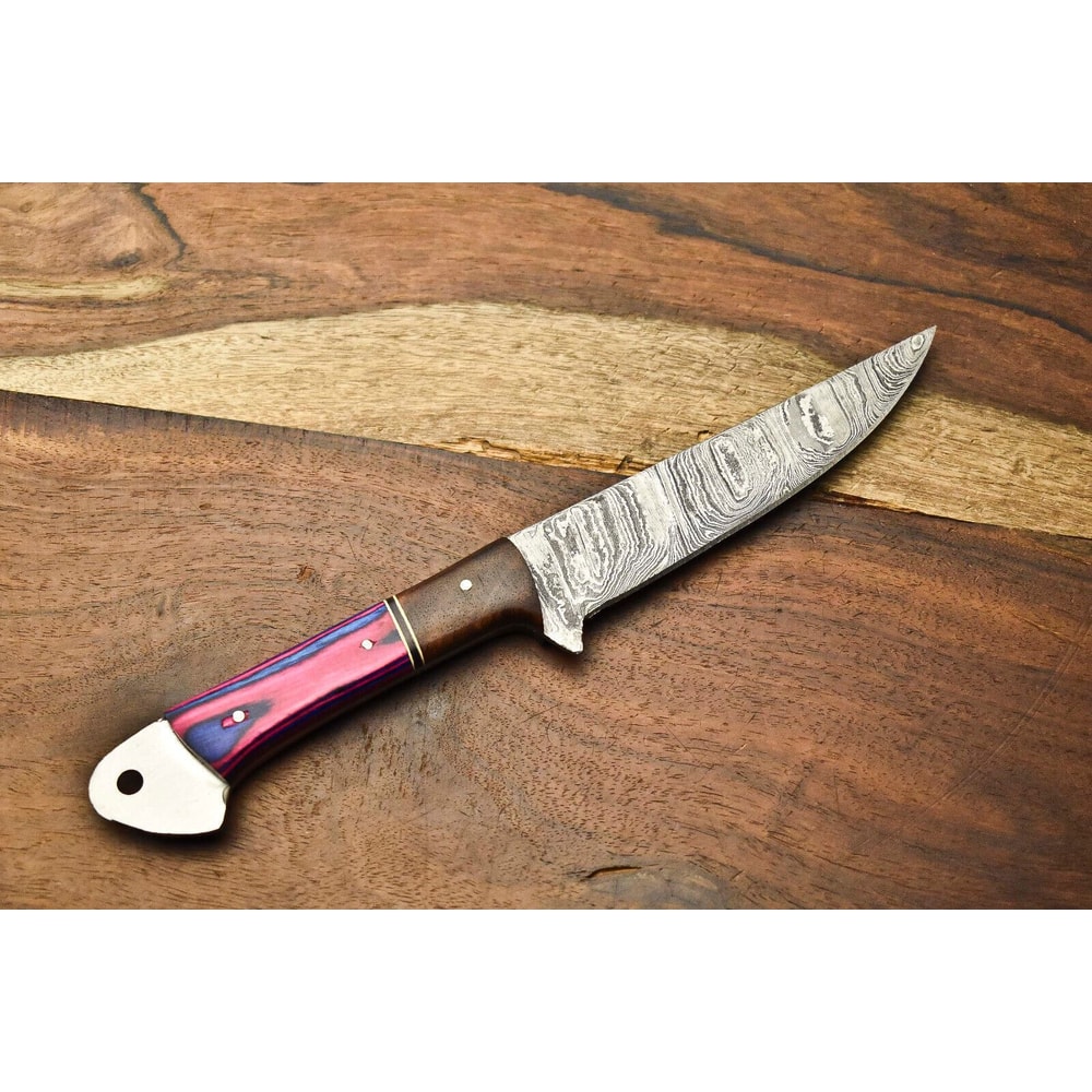 Hand Forged Damascus Steel Chef Knife With Natural Wood Handle 0