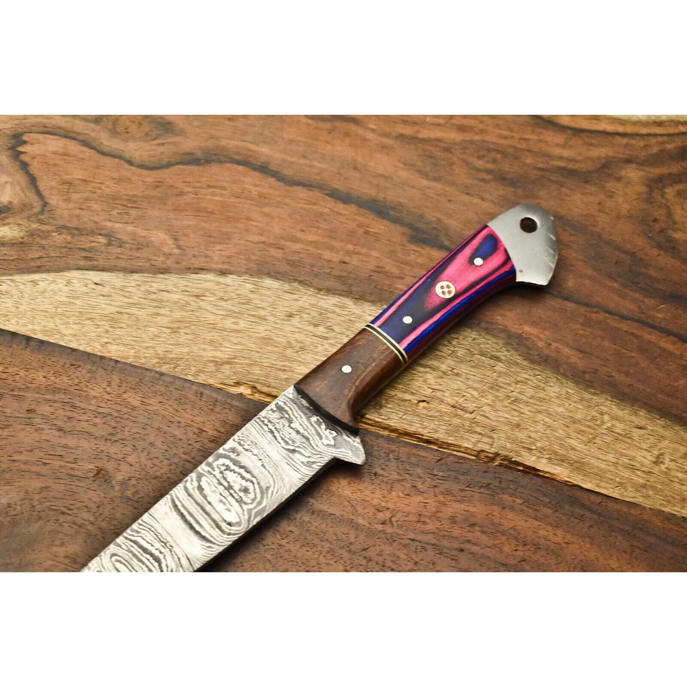 Hand Forged Damascus Steel Chef Knife With Natural Wood Handle 1