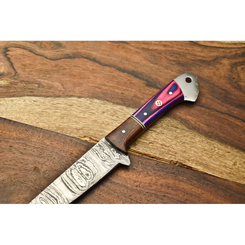 Hand Forged Damascus Steel Chef Knife With Natural Wood Handle 1