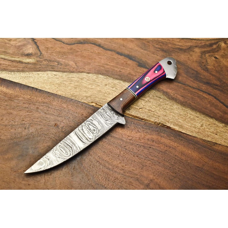 Hand Forged Damascus Steel Chef Knife With Natural Wood Handle 3