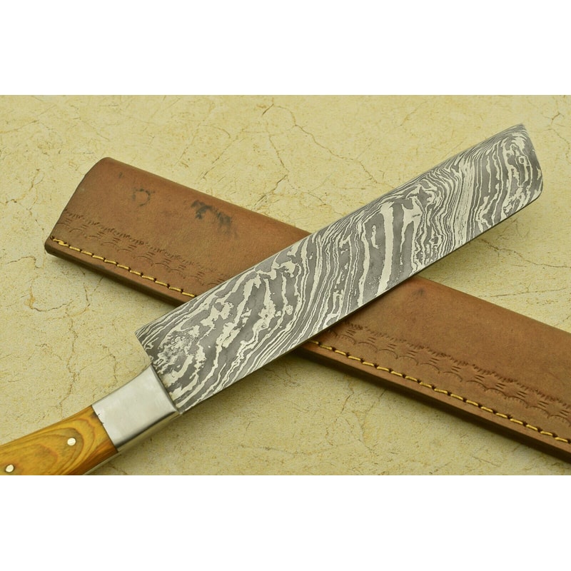 Custom Handmade Damascus Steel Chef Knife With Hardwood Handle 1