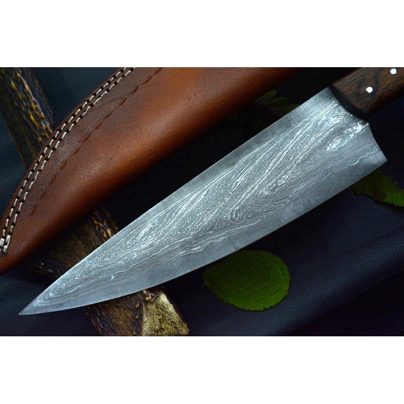 Premium Twist Damascus Chef Knife With Durable Wooden Handle 2