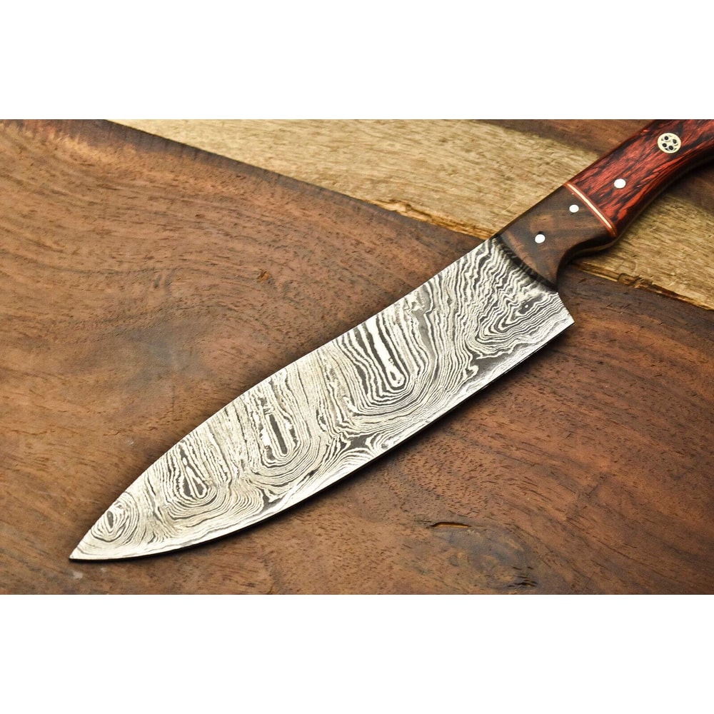 Professional Full Tang Damascus Knife Custom Handmade Chef Utility Knife 3