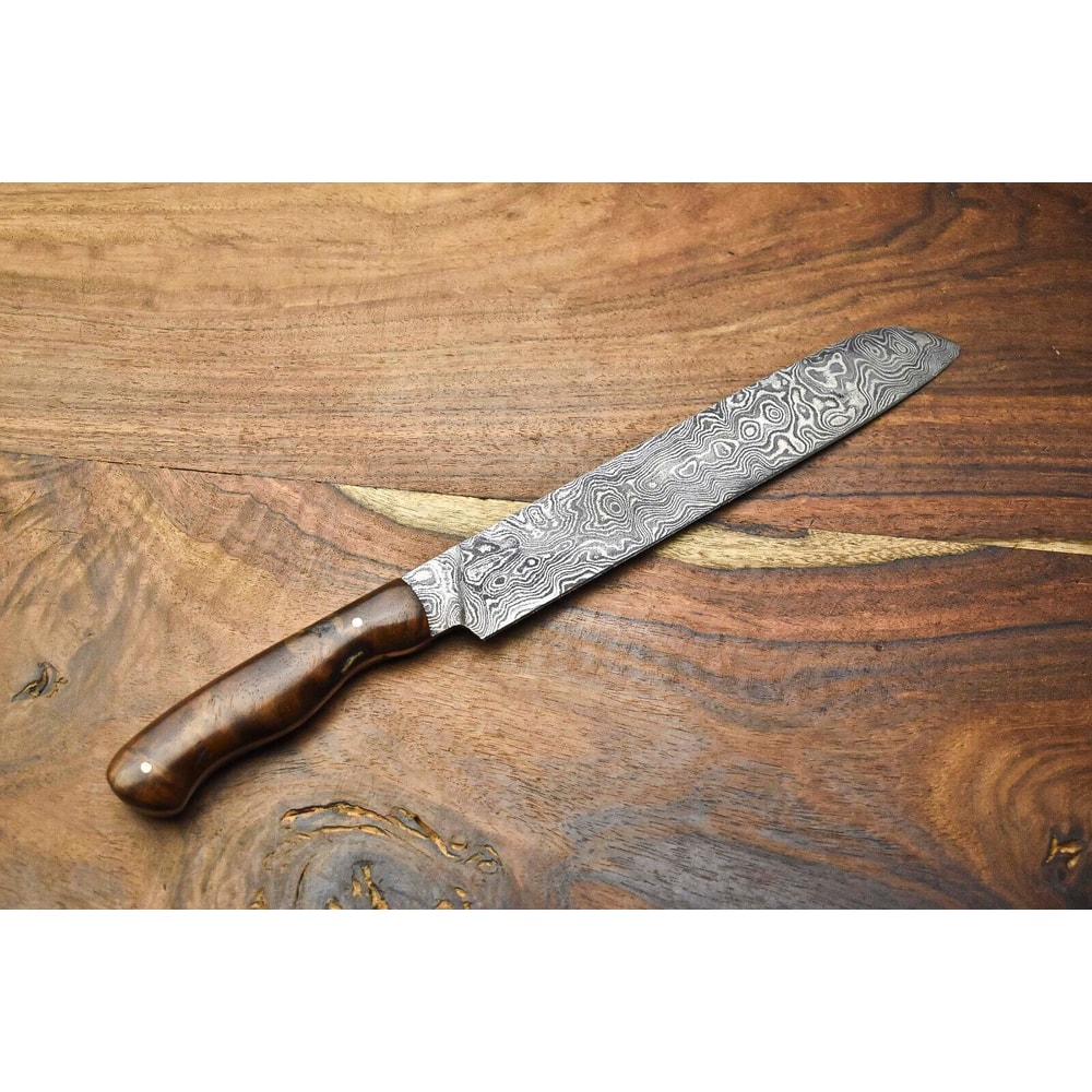 Custom Forged Damascus Kitchen Knife Handmade Full Tang Chef Knife Gift For Him 3