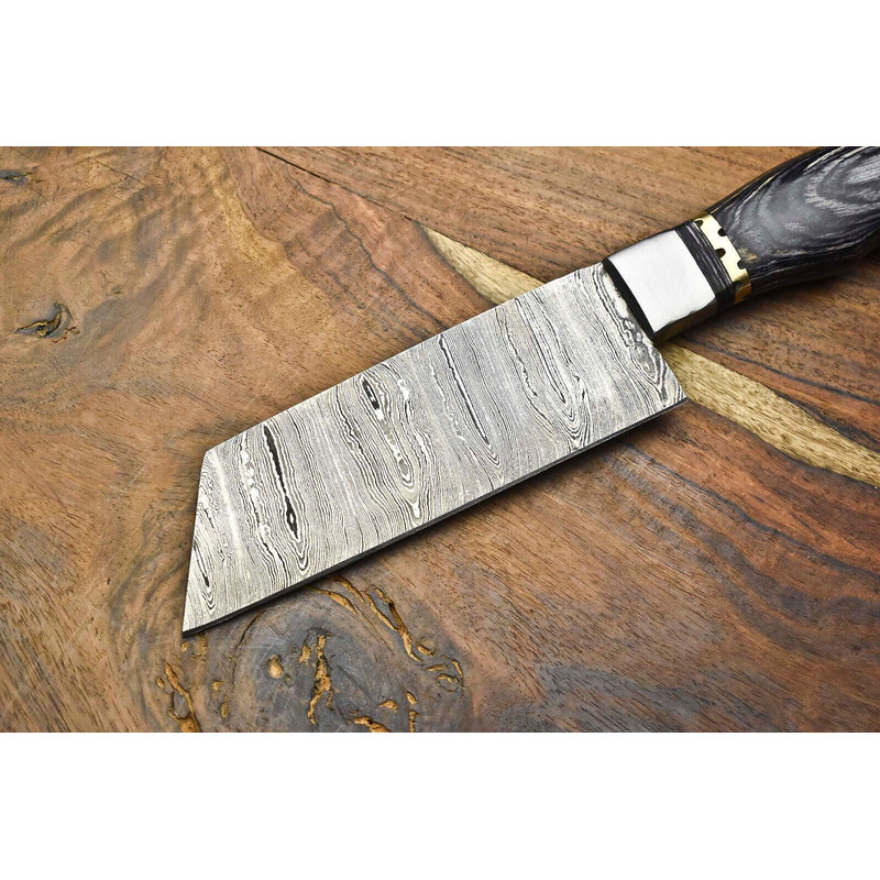 Traditional Damascus Steel Chef Knife  Hand Polished Full Tang Blade For Precision Cutting 2