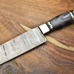 traditional damascus steel chef knife | hand polished full tang blade for precision cutting