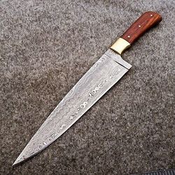 hand forged damascus steel fillet knife | custom chef knife with pakka wood handle